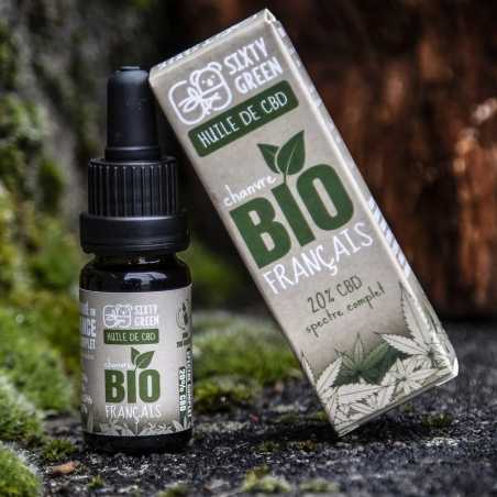 Huile CBD Bio 10 ml - Sixty Green - CBD pas cher