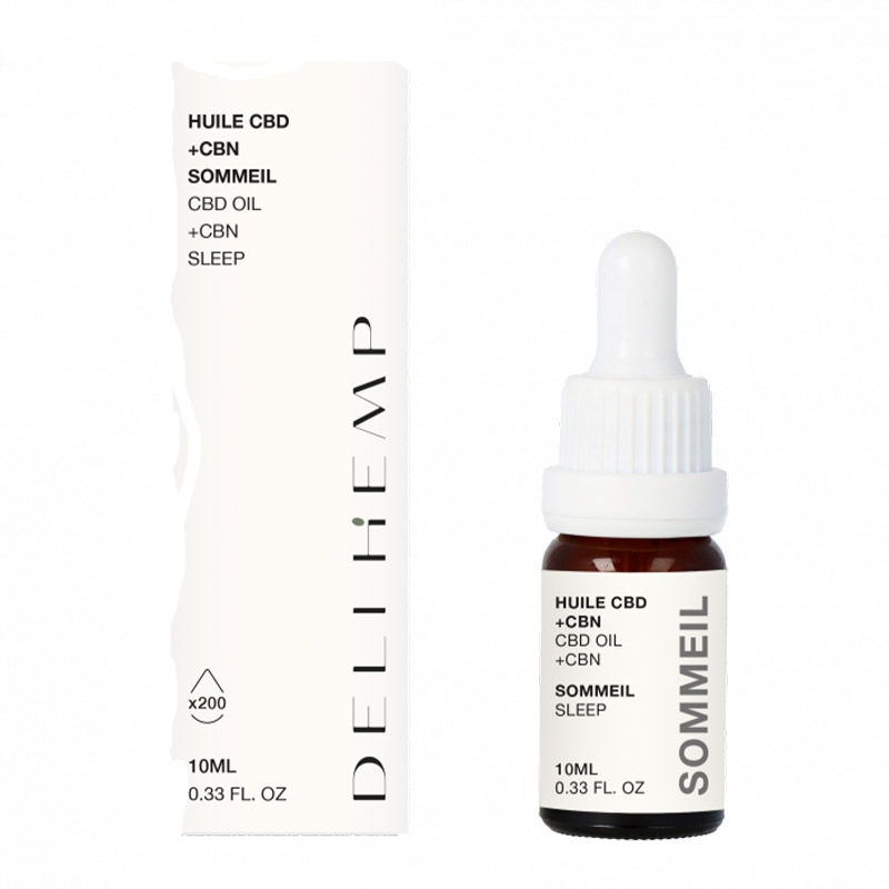Huile Sommeil Mélatonine 1% / CBD 10% / CBN 10% - Deli Hemp pas cher