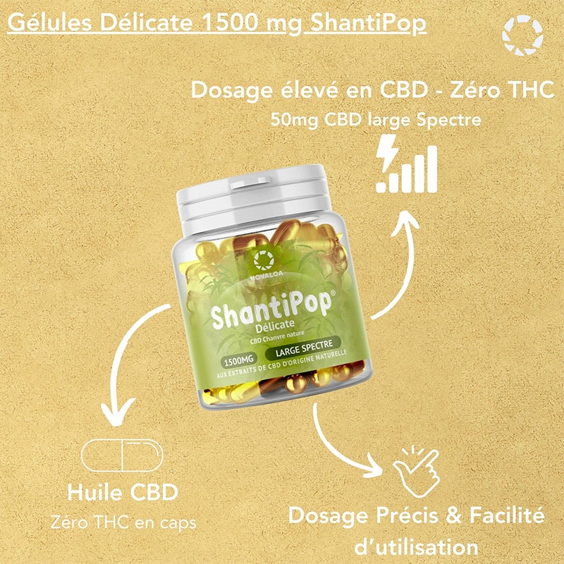 Gélules CBD Liquides - Délicate - Novaloa pas cher