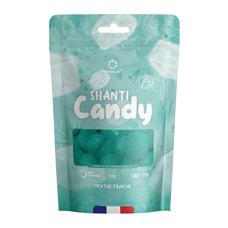 Pastilles CBD 5 % Menthe Fraîche ShantiCandy - Novaloa pas cher