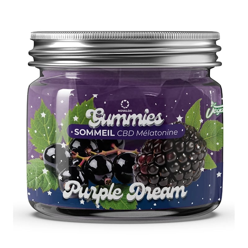 Gummies CBD Sommeil Purple Dream Cassis Mûre - Novaloa pas cher