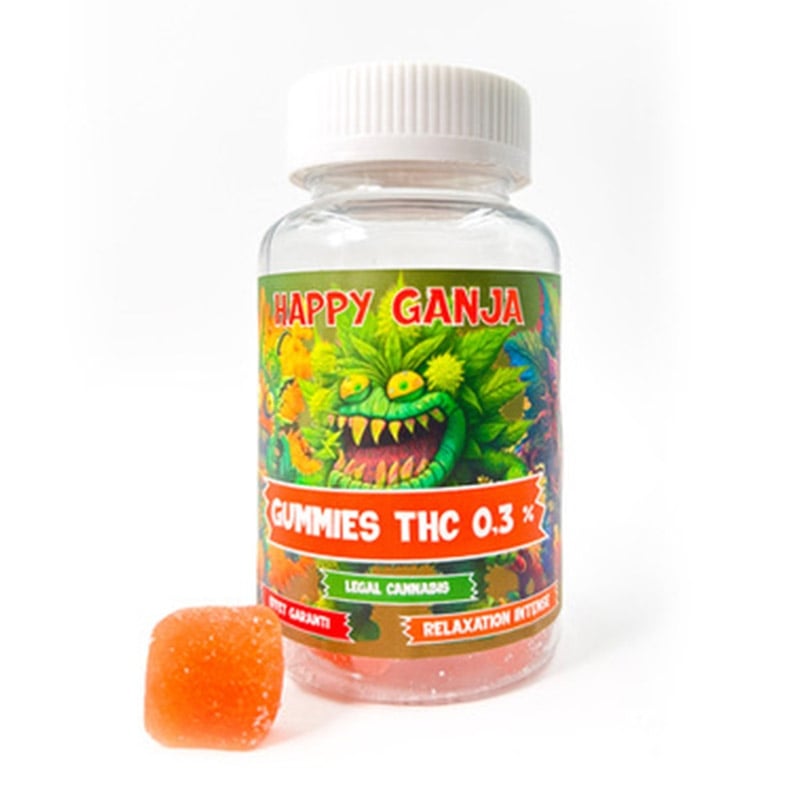 Gummies THC 0,3 % Happy Ganja - White Rabbit pas cher | Le CBD Discount - 29,94 €