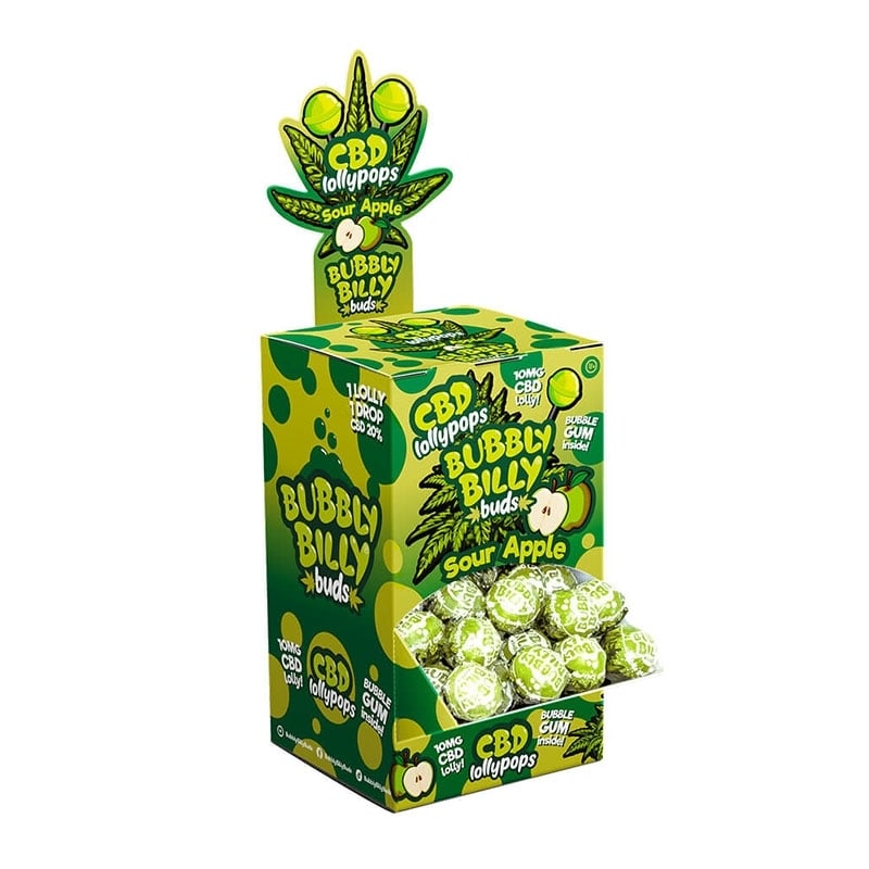 Sucette 10 mg CBD Sour Apple - Bubbly Billy pas cher