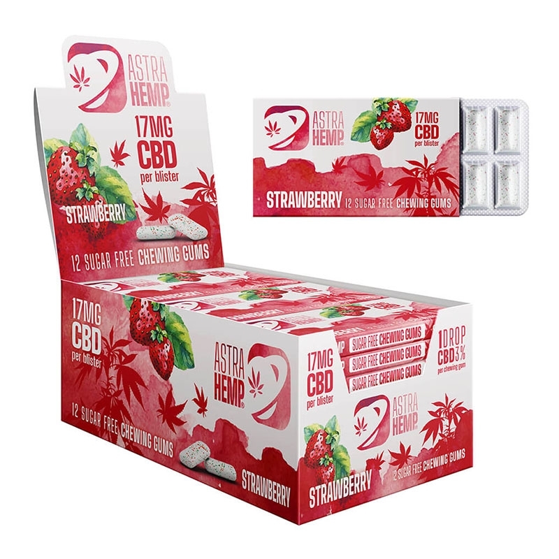 Chewing-gum CBD Fraise - Astra Hemp pas cher
