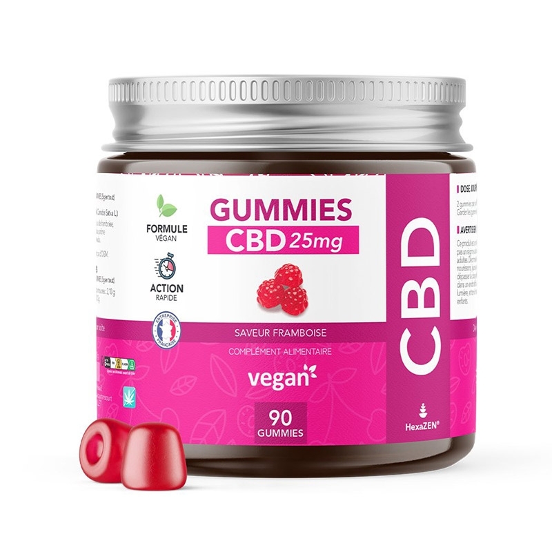 Bonbons CBD Végan Framboise - Hexazen® pas cher