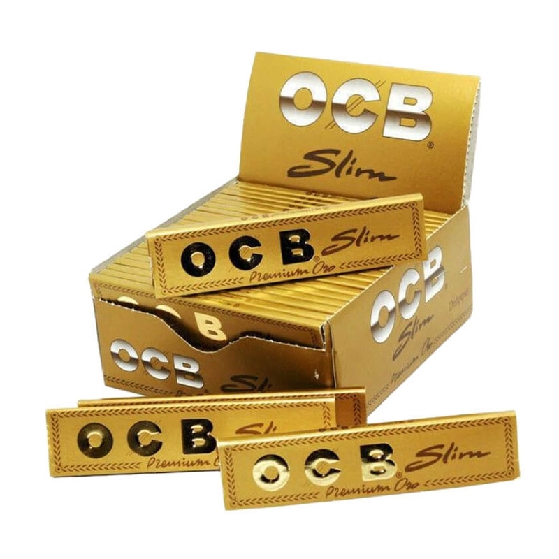 Boîte 50 carnets feuilles à rouler OCB Gold Slim Premium KS - OCB pas chère | Le CBD Discount - 35,45 €