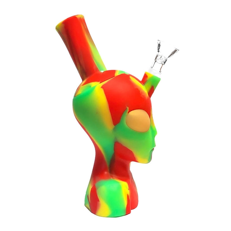 Bong Alien Rasta en silicone 20 cm - Black Sheep pas cher