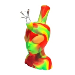 Bong Alien Rasta en silicone 20 cm - Black Sheep pas cher