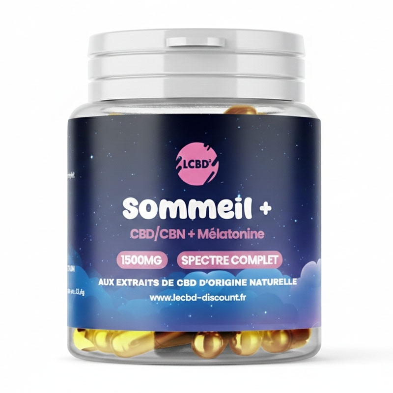 Gélules CBD CBN Mélatonine Sommeil+ - Le CBD Discount pas cher