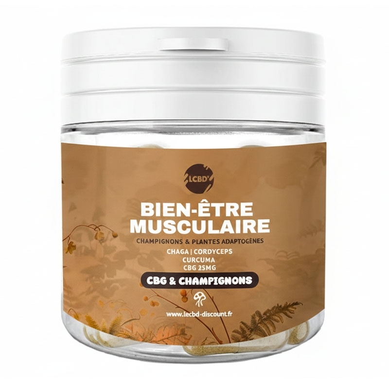 Gélules CBG & Champignons Bien-être Musculaire - Le CBD Discount pas cher