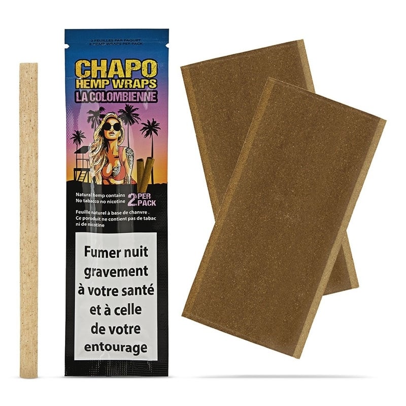 Pack 2 feuilles Blunt La Colombienne Fraise-Kiwi - Chapo Hemp Wraps pas chères | Le CBD Discount - 1,40 €