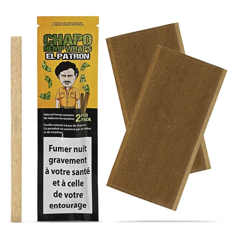 Pack 2 feuilles Blunt El Patron Pêche-Orange - Chapo Hemp Wraps pas chères | Le CBD Discount - 1,40 €