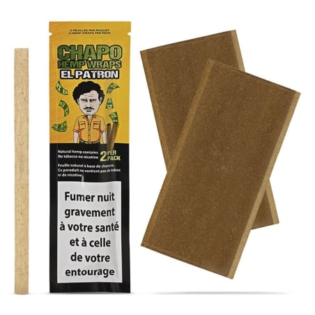 Pack 2 feuilles Blunt El Patron Pêche-Orange - Chapo Hemp Wraps
