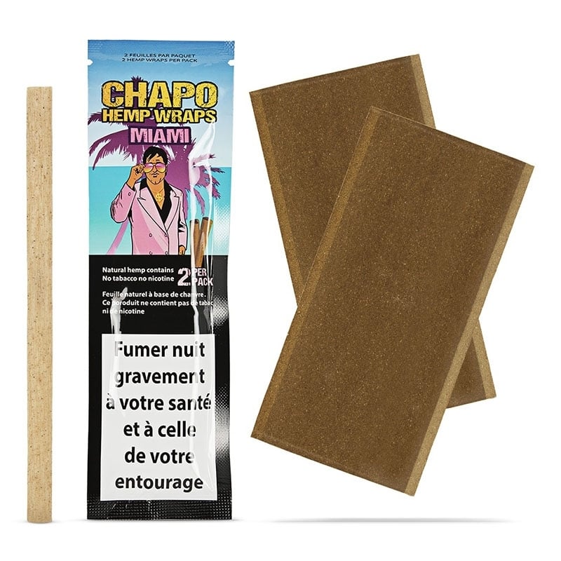 Pack 2 feuilles Blunt Miami Mangue - Chapo Hemp Wraps pas chères | Le CBD Discount - 1,40 €
